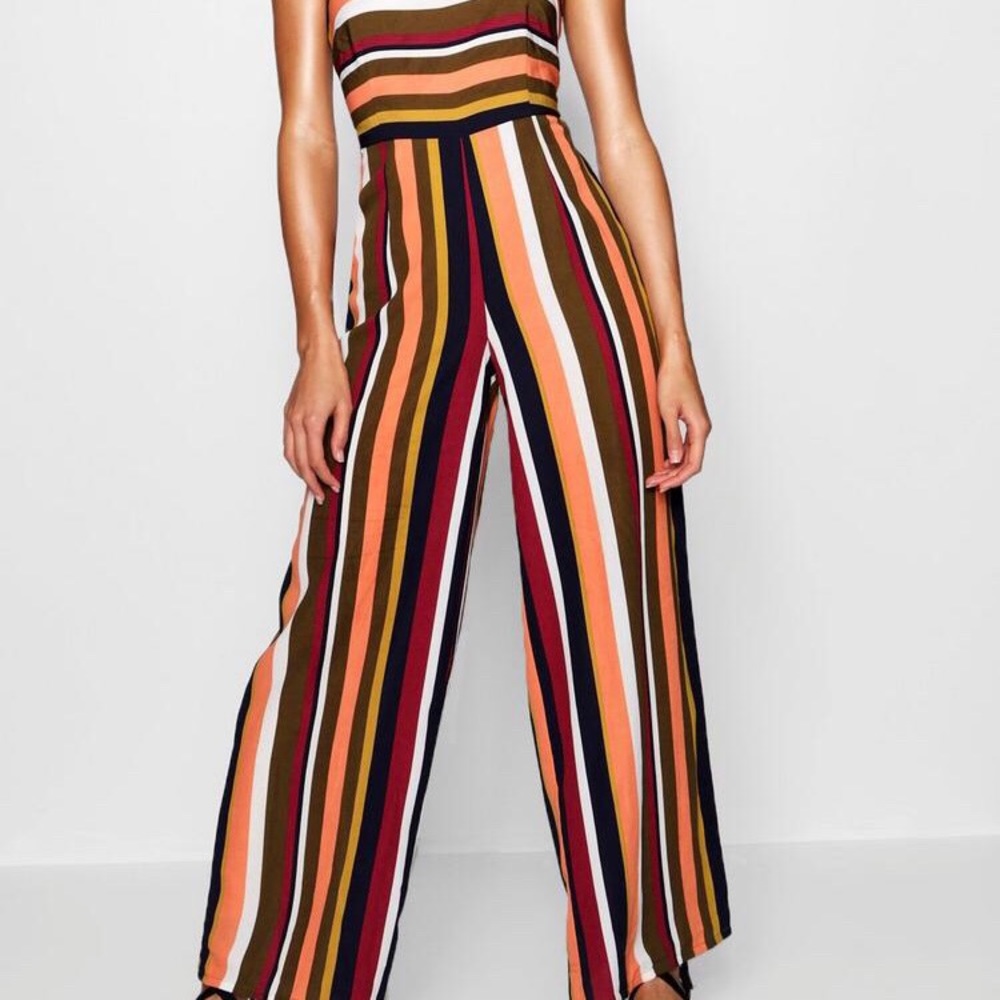 Striped Bandeau Jumpsuit